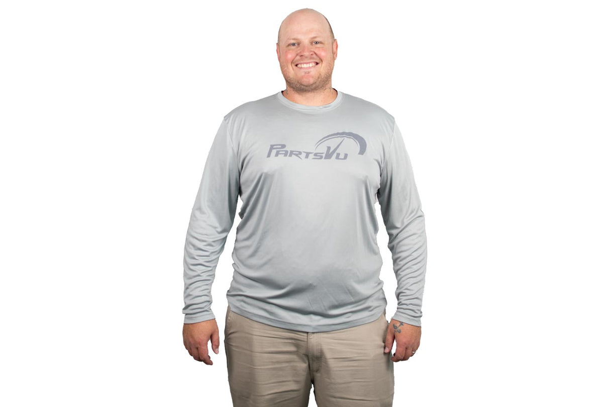 PartsVu - Long Sleeve Performance Shirt - Silver - XL