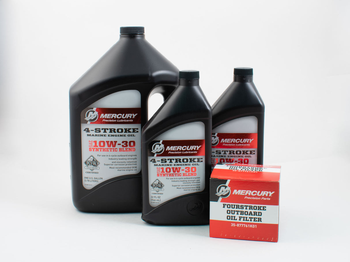 Mercury Marine 75 90 & 115 HP EFI Four Stroke Outboard FC-W 10W-30 Synthetic Blend Oil Change Kit