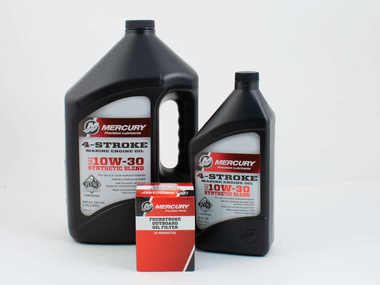 Mercury Marine 2006 75 & 90 HP EFI Four Stroke Outboard FC-W 10W-30 Synthetic Blend Oil Change Kit