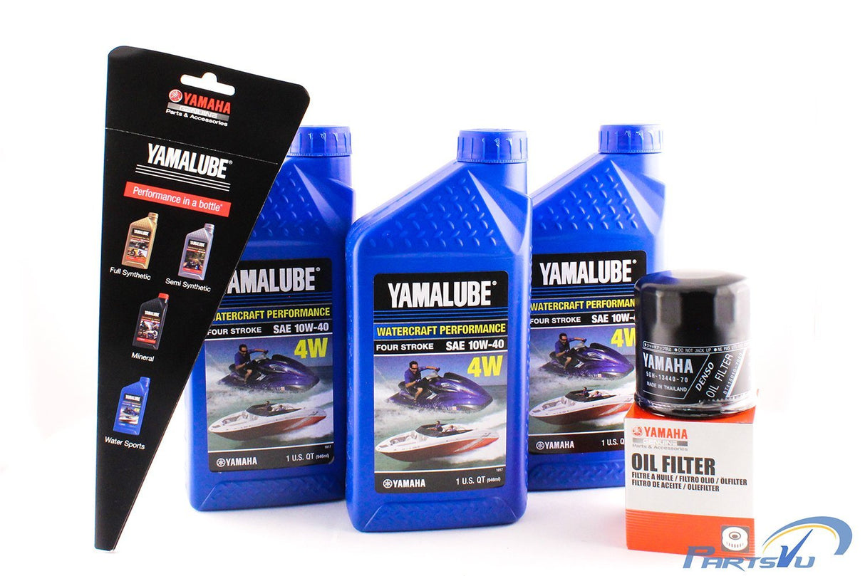 Yamaha Yamalube Boat PWC Waverunner Watercraft VX Sport Deluxe Cruiser VXR VXS V1 212 232 AR210 AR230 Oil Change Kit - LUB-10W40-WV-12 - 5GH-13440-71-00