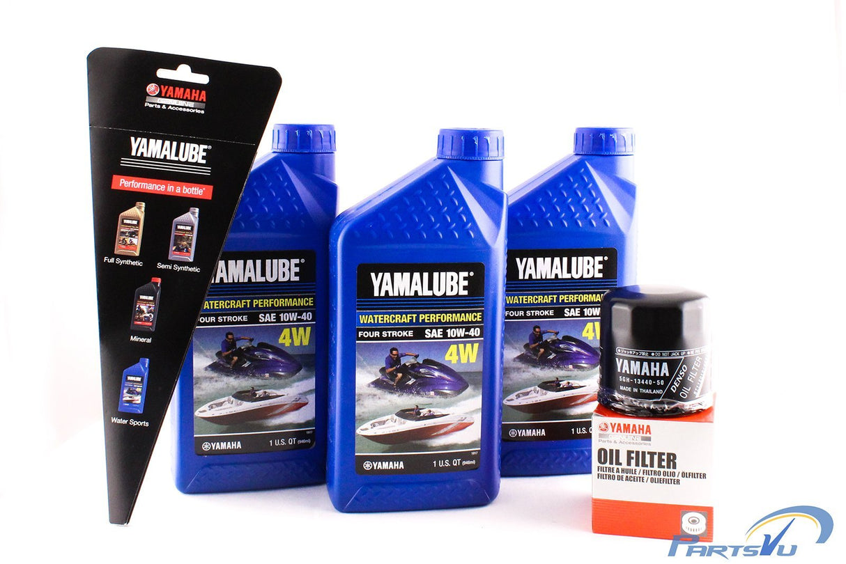 Yamaha Yamalube Boat PWC Waverunner Watercraft VX Sport Deluxe Cruiser VXR V1 212 232 AR210 AR230 Oil Change Kit - LUB-10W40-WV-12 - 5GH-13440-61-00