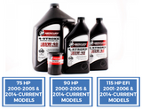 Mercury Marine 75 & 90 HP Carbureted & 115 HP EFI Four Stroke Outboard FC-W 25W-40 Synthetic Blend Oil Change Kit