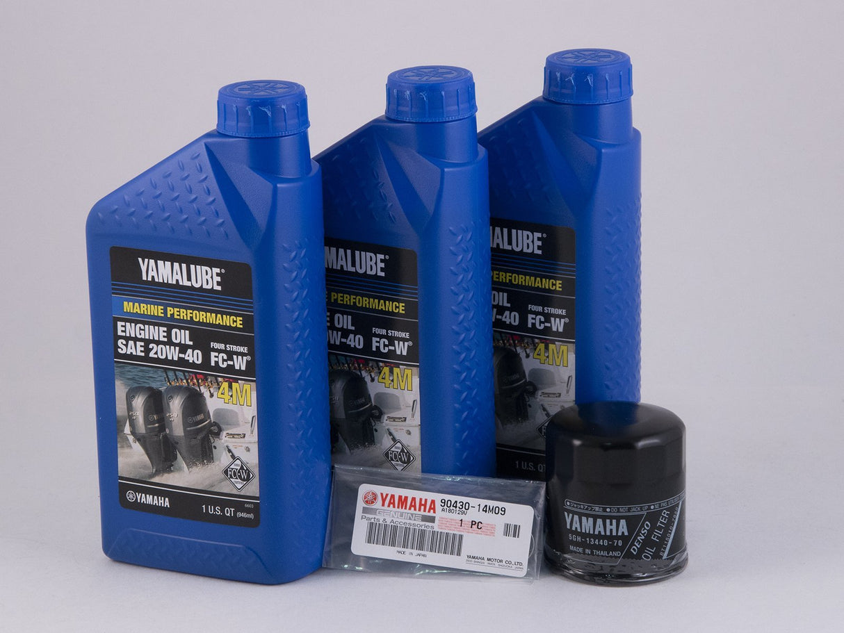 Yamaha F30 F40 F50 T50 F60 T60 20W-40 Oil Change Kit - See description for engine application