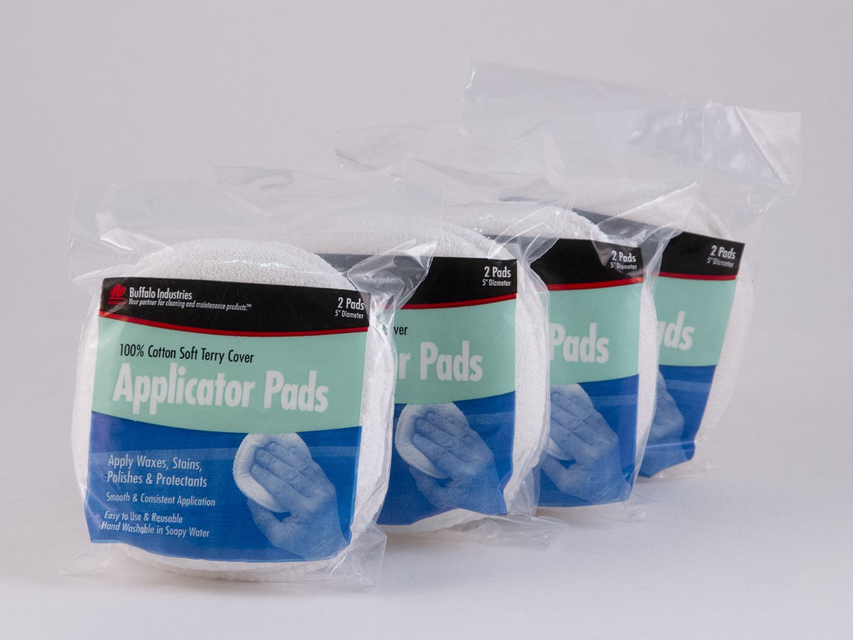 Buffalo Industries-Buffalo Terry Wax Applicator Pads (2 Per Pack) - 6" - 4-Pack