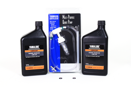 Yamaha Marine HD Gear Lube Oil Kit Outboard ACC-GLUBE-HD-QT 90430-08003-00 (Supersedes 90430-08020-00) ACC-PUMP0-00-QT