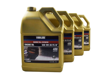Yamalube 5W30 Full Synthetic 4M FC-W Outboard Marine Engine Oil Gallon - LUB-05W30-FC-04 - 4-Pack