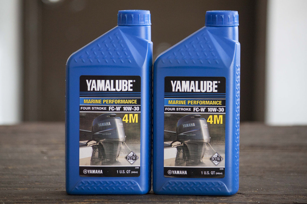 Yamalube 10W30 Outboard Mineral 4M FC-W Marine Engine Oil Quart - LUB-10W30-FC-12 - 2-Pack