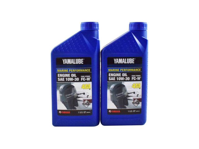 Yamalube 10W30 Outboard Mineral 4M FC-W Marine Engine Oil Quart - LUB-10W30-FC-12 - 2-Pack