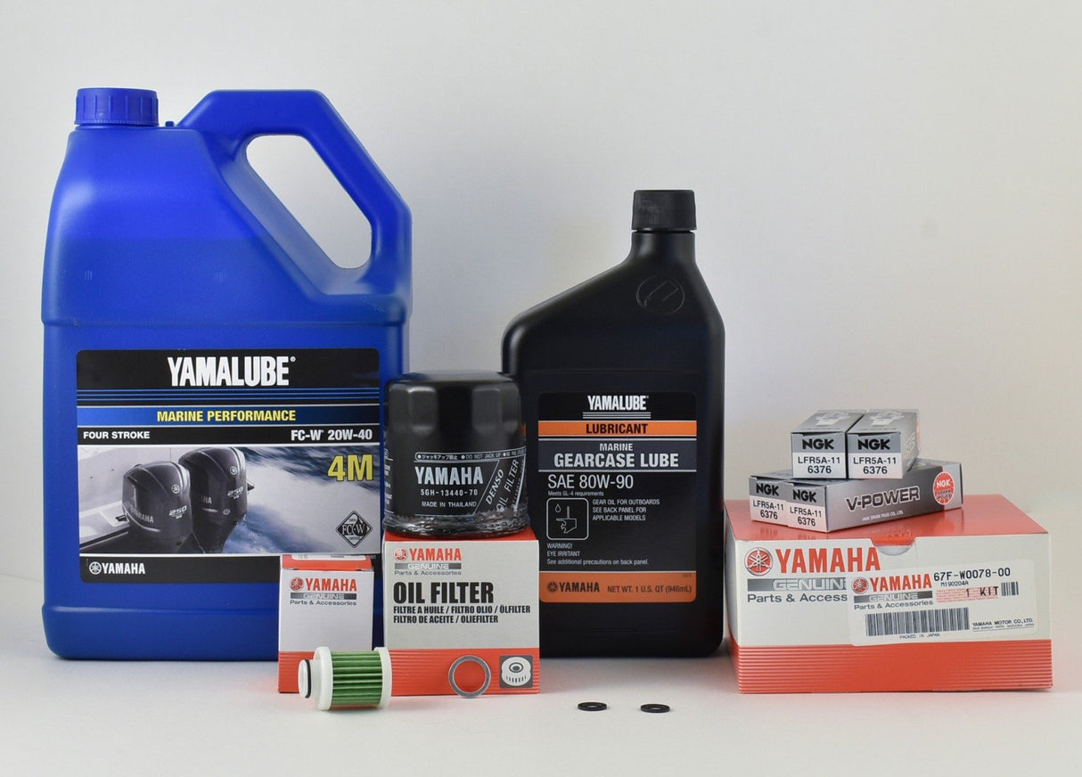 Yamaha F90A 100 Hour Service Maintenance Kit with Cooling - Yamalube 20W-40 - 2006-2017