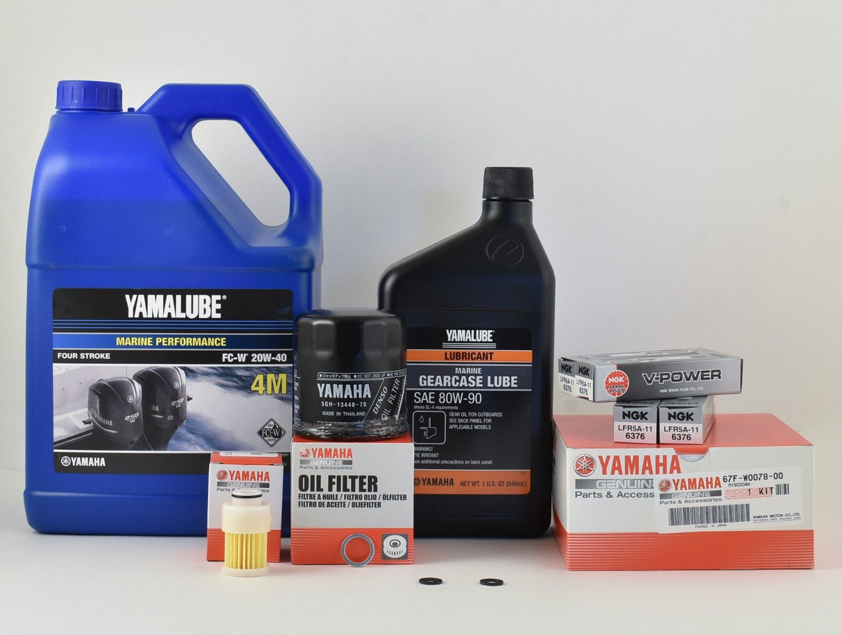 Yamaha F90 100 Hour Service Maintenance Kit with Cooling - Yamalube 20W-40 - 2005