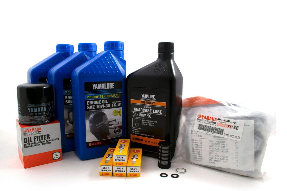 Yamaha F50 100 Hour Service Maintenance Kit w/ Cooling- Yamalube 10W-30 - 1997