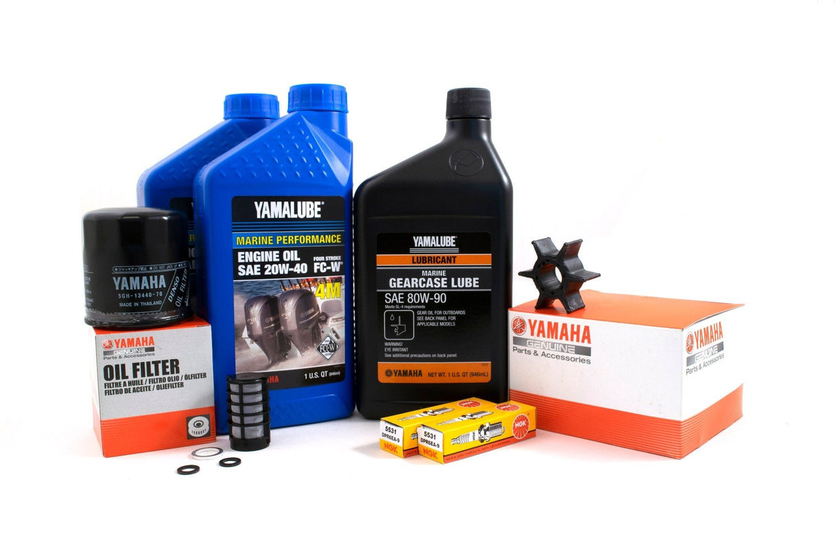 Yamaha F25 100 Hour Service Maintenance Kit w/ Cooling - Yamalube 20W-40 - 2005