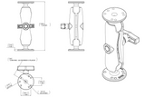 RAM Mount - 1.5" Double Ball Mount with Hardware for Garmin Striker + More - RAM-101-G4