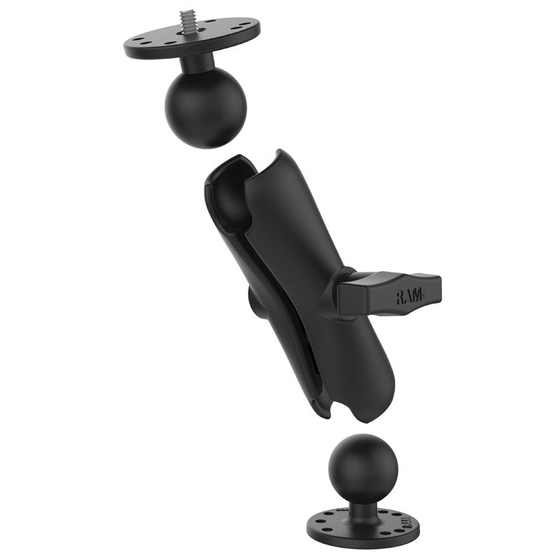 RAM Mount - RAM Double Ball Mount with 1/4"-20 Male Thread - Medium Arm - RAM-101AU