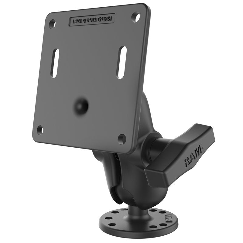 RAM Mount - 3.625" Vesa Plate with 75 x 75mm Hole Pattern and Short Arm Surface Mount - RAM-101U-B-2461