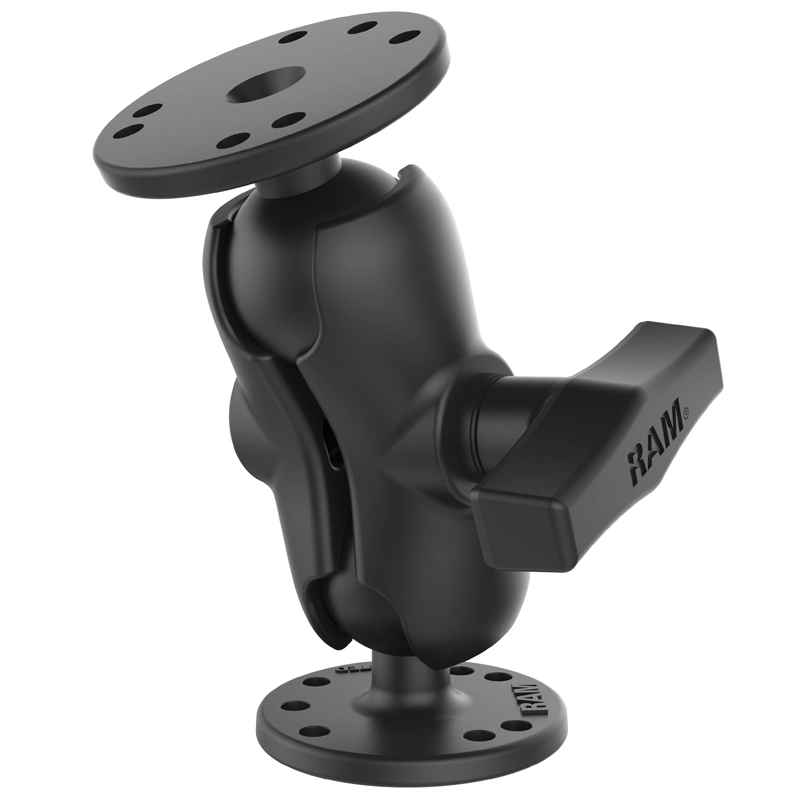 RAM Mount - 1.5" Ball Mount with Short Double Socket Arm & 2/2.5" Round Bases - RAM-101U-B