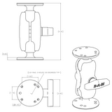 RAM Mount - 1.5" Ball Mount with Short Double Socket Arm & 2/2.5" Round Bases - RAM-101U-B