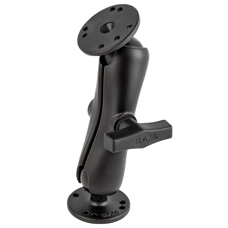 RAM Mount - 1.5" Ball Double Socket Arm with 2 2.5" Round Bases - AMPs Pattern - RAM-101U