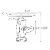 RAM Mount - Marine Electronics Mount Short Arm Gimbal Bracket - RAM-111U-B