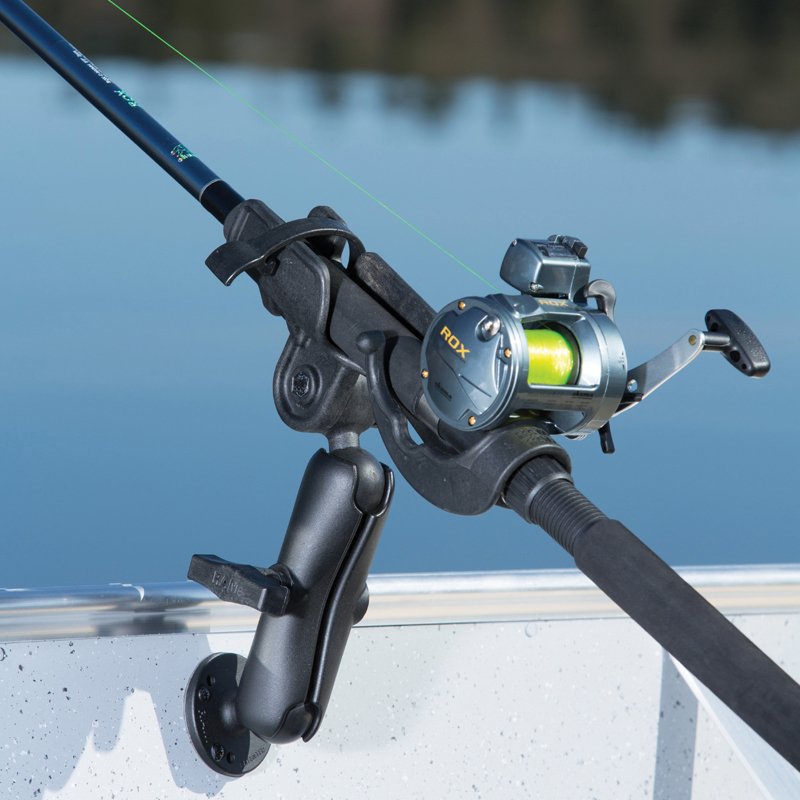 RAM Mount - RAM-ROD 2000 Fishing Rod Holder with RAM-ROD Revolution Ratchet/Socket System and Round Flat Surface Base - RAM-117U