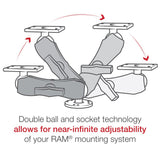 RAM Mount - Surface Mount for Humminbird HELIX 5 - RAM-202-153-202U