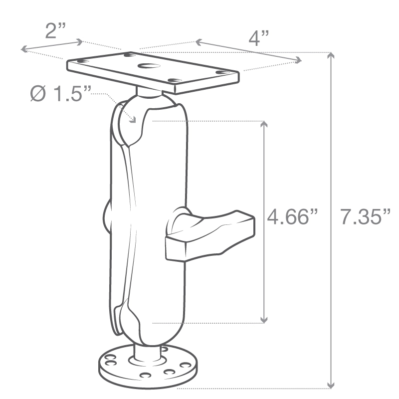 RAM Mount - FISHFINDER MOUNT FOR THE HUMMINBIRD HELIX 7 - RAM20224202