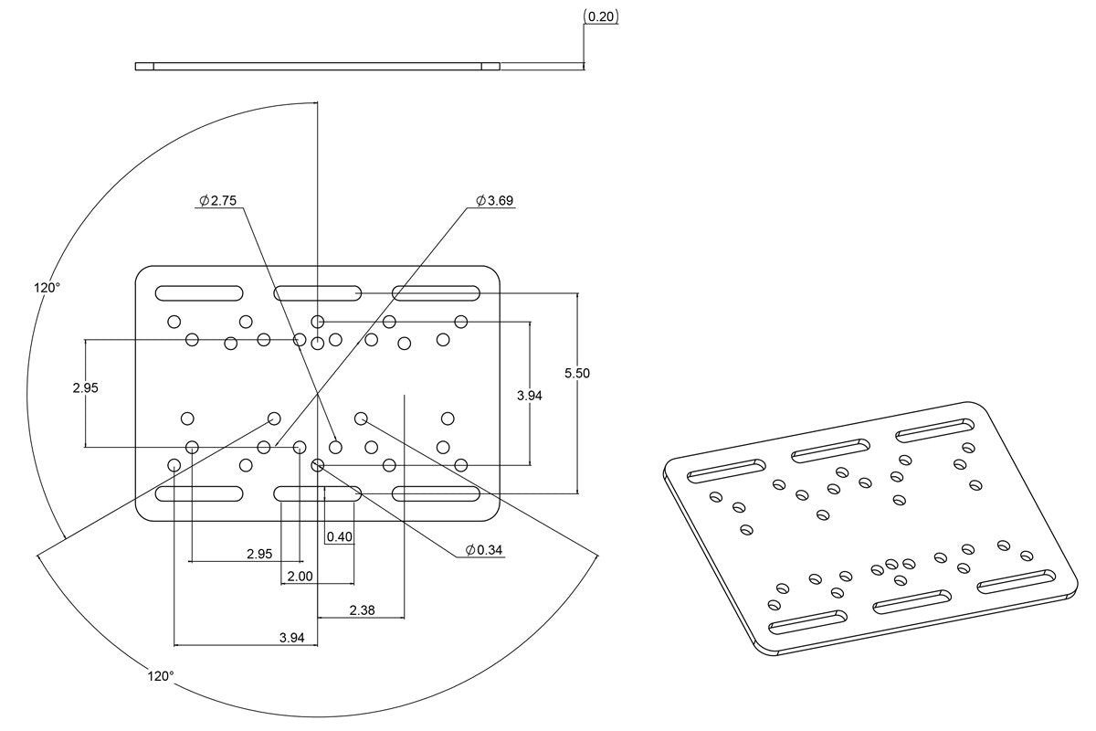 RAM Mount - Forklift Overhead Guard Plate with E Size 3.38" Ball - RAM-335-E-246