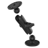 RAM Mount - 1" Ball Double Socket Arm with 2 2.5" Round Bases - AMPS Hole Pattern - RAM-B-101U