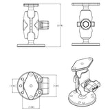 RAM Mount - Flat Surface Mount Short Arm with Diamond Base - RAM-B-138U-A