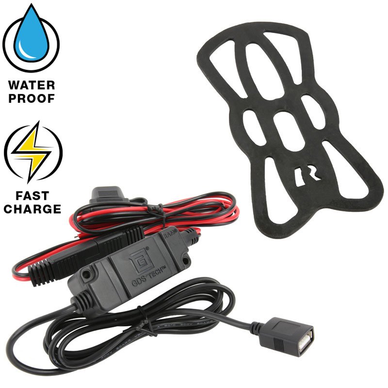 RAM Mount - Tough-Charge Waterproof Wireless Charging Motorcycle Mount - RAM-B-149Z-A-UN12W-V7M