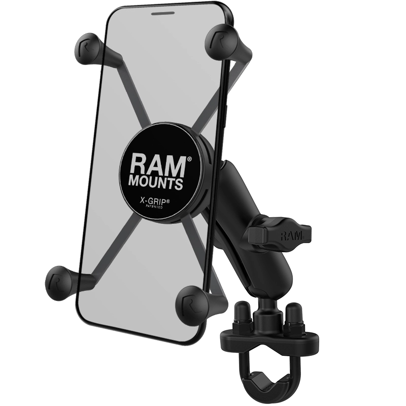 RAM Mount - Handlebar Rail Mount with Zinc Coated U-Bolt Base & Universal X-Grip Large Phone/Phablet Cradle - RAM-B-149Z-UN10U