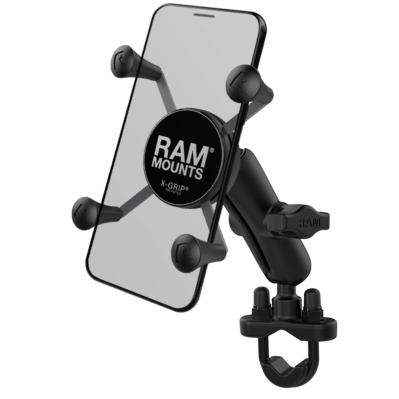 RAM Mount - Handlebar Rail Mount with Zinc Coated U-Bolt Base and Universal X-Grip Cell/iPhone Cradle - RAM-B-149Z-UN7U