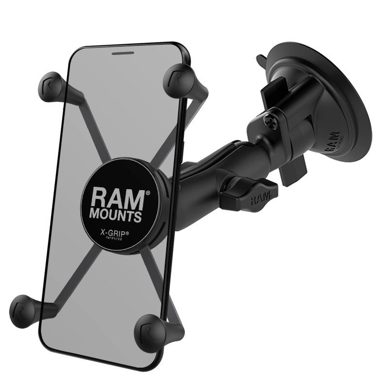 RAM Mount - Twist-Lock Suction Cup Mount with Universal X-Grip Large Phone/Phablet Cradle - RAM-B-166-UN10U