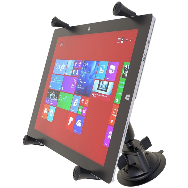 RAM Mount - Twist-Lock Suction Cup Mount w/Universal X-Grip Cradle for 12" Large Tablets - RAM-B-166-UN11U