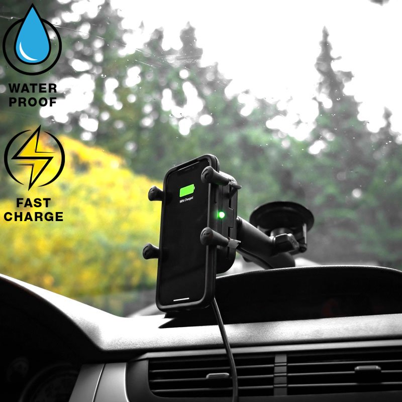 RAM Mount - Tough-Charge Waterproof Wireless Charging Suction Cup Mount - RAM-B-166-UN12W