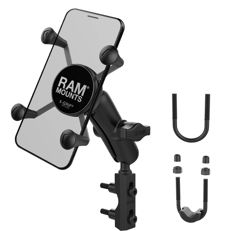 RAM Mount - Combination Brake/Clutch Reservoir U-Bolt Mount w/Universal X-Grip Cell/iPhone Cradle - RAM-B-174-UN7U