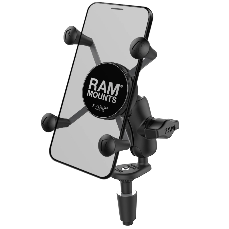 RAM Mount - Fork Stem Mount with Short Double Socket Arm & Universal X-Grip Cell/iPhone Cradle - RAM-B-176-A-UN7U