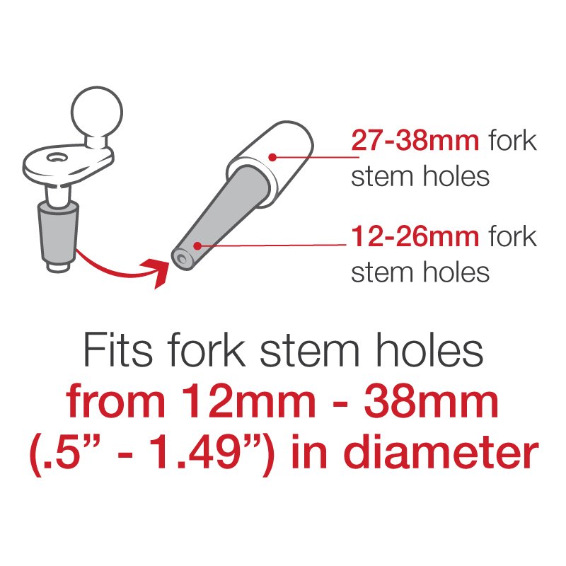 RAM Mount - Fork Stem Motorcycle Base with Double Socket Diamond - RAM-B-176U