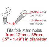 RAM Mount - Fork Stem Motorcycle Base with Double Socket Diamond - RAM-B-176U