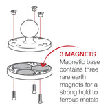 RAM Mount - Triple Magnetic 2.5" Round Base with 1" Ball - RAM-B-202-339U