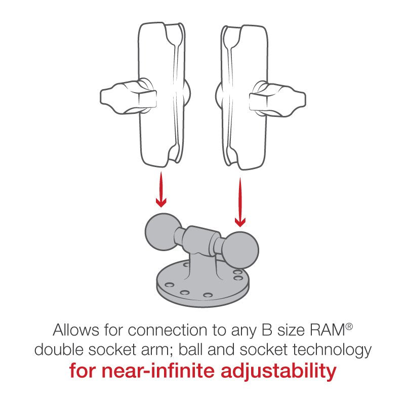 RAM Mount - Double Ball with 2.5" Round Base - RAM-B-217U