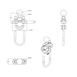 RAM Mounts - Rail Base With Zinc Coated U-bolt & 1" Ball For Rails From 0.5" To 1.25" In Diameter - RAMB231ZU