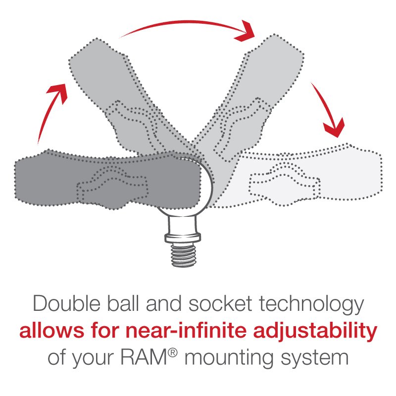 RAM Mount - 1" Ball Connected to 3/8"-16 Threaded Post - RAM-B-236U