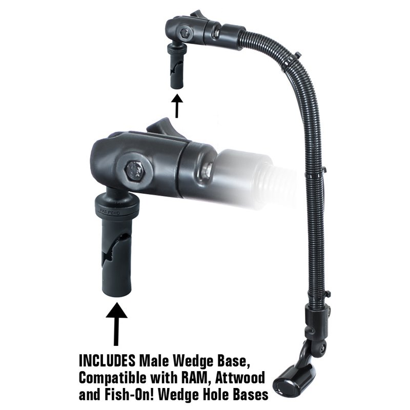 RAM Mount - Transducer Arm Mount with 1" Ball Wedge - Compatible with Scotty/Hobie - RAM-B-316-18-TRA1-354