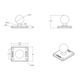 RAM Mount - Square 2" x 1.7" Base with 1" Ball - RAM-B-347U