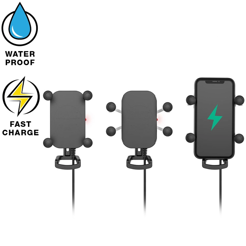 RAM Mount - Tough-Charge Waterproof Wireless Charging Mount with Tough-Claw - RAM-B-400-A-UN12W-V7M