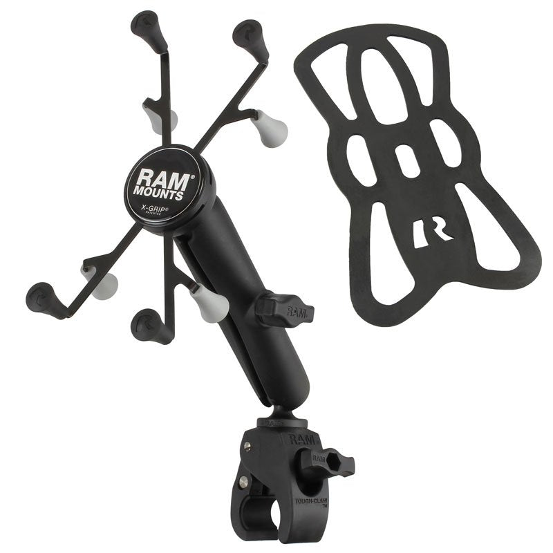 RAM Mount - Tough-Claw Base with Long Double Socket Arm & Universal X-Grip Cradle with 1" Ball for 7" Tablets - RAM-B-400-C-UN8U