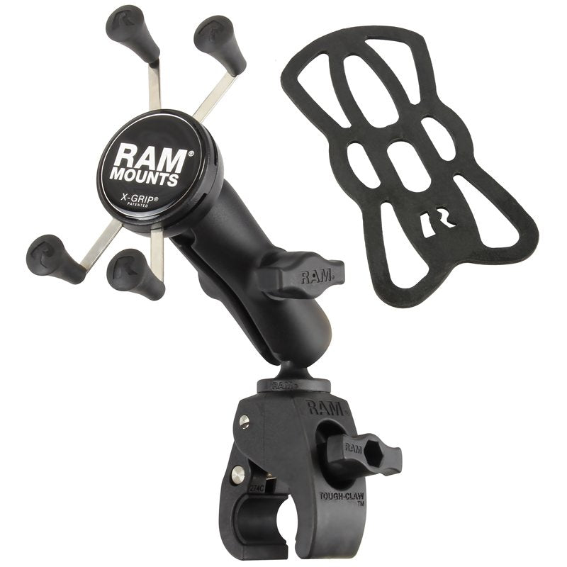 RAM Mount - Small Tough-Claw Base with Double Socket Arm & Universal X-Grip Cell/iPhone Cradle - RAM-B-400-UN7