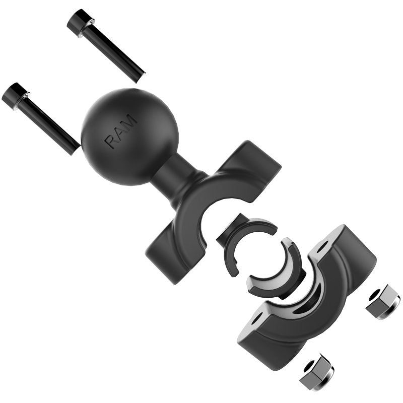 RAM Mount - RAM Torque 3/8" - 5/8" Diameter Mini Rail Base with 1" Ball, Short Arm and X-Grip for Larger Phones - RAM-B-408-37-62-A-UN10