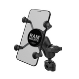 RAM Mount - RAM Torque 3/8" - 5/8" Diameter Mini Rail Base with 1" Ball, Short Arm and X-Grip for Phones - RAM-B-408-37-62-A-UN7U